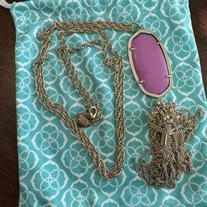 Kendra Scott Rayne gold long necklace purple, limited edition color